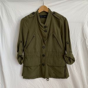 Zara Basic Olive Green Utility Jacket